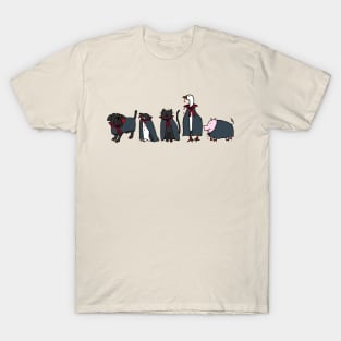 Cute Vampire Animals in Halloween Horror T-Shirt